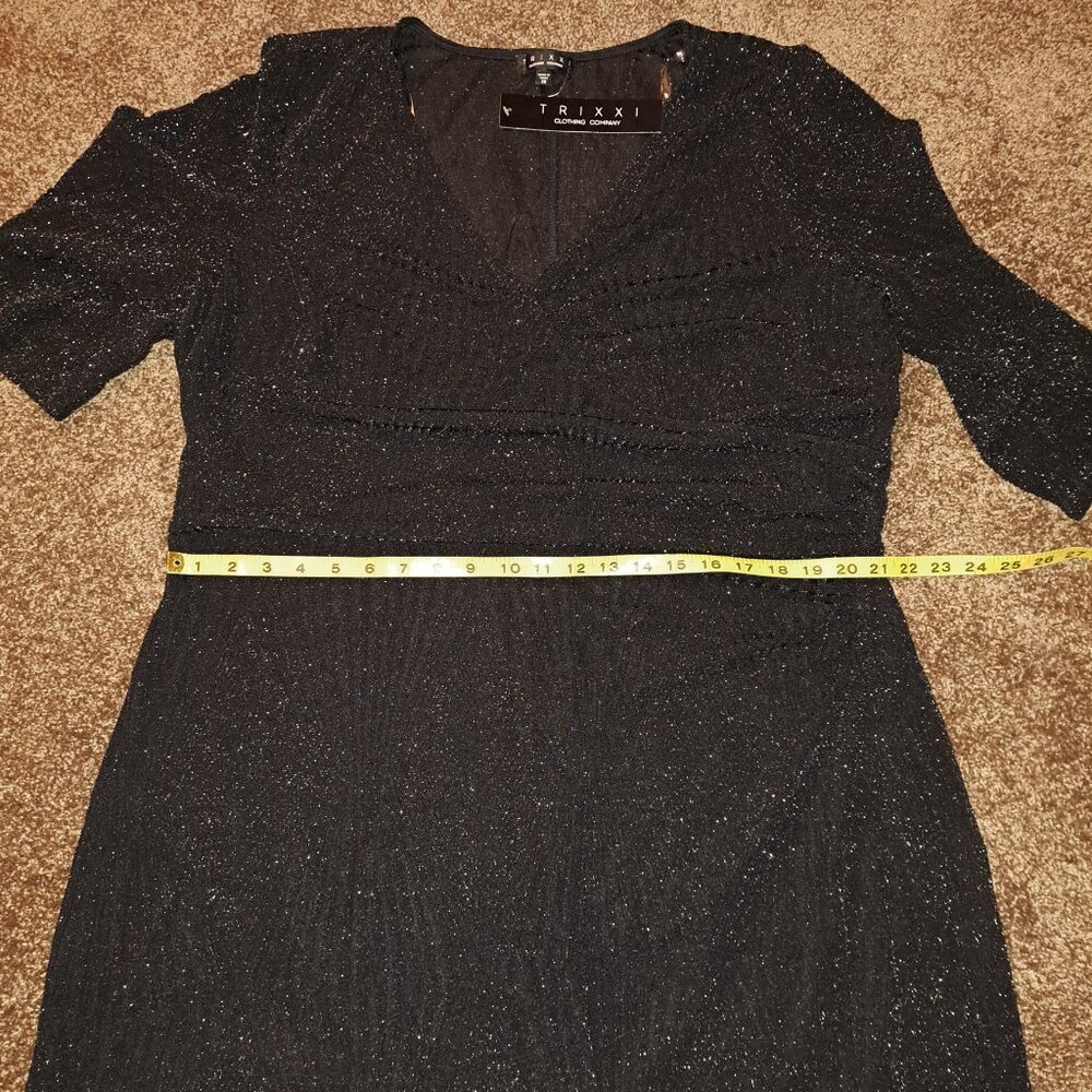 NWT Trixxi Clothing Company Metallic Silver&Black Glitter 3/4 Sleeve Dress 3X - Picture 4 of 9